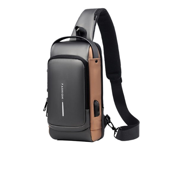 Bolsa de Ombro Antifurto com Carregamento USB - Anti Furto