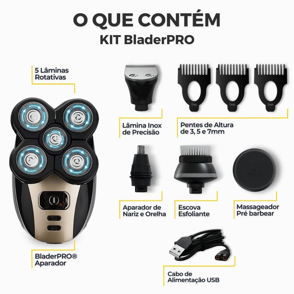 Barbeador e Aparador de Pelos 5 em 1 - BladerPRO
