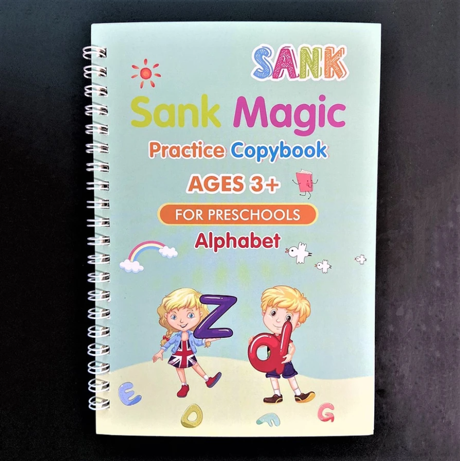Caderno de Caligrafia Mágicos Reutilizável - Kit com 4 Cadernos