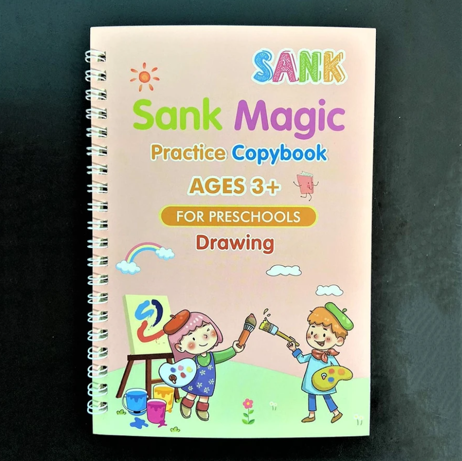 Caderno de Caligrafia Mágicos Reutilizável - Kit com 4 Cadernos