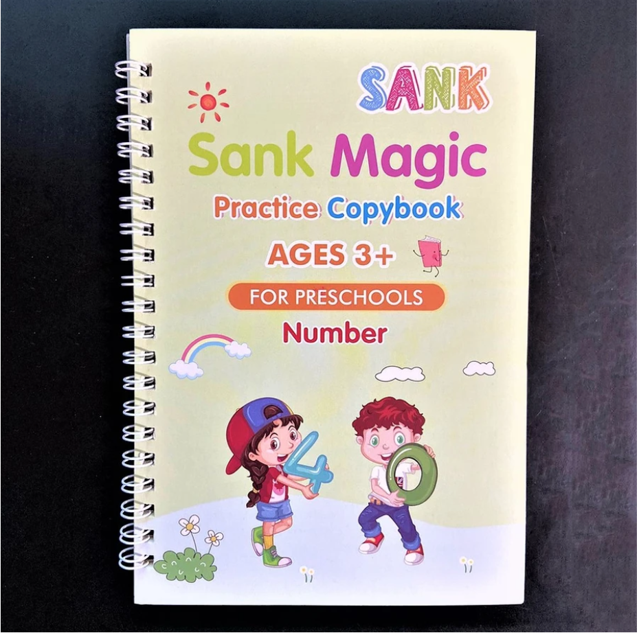 Caderno de Caligrafia Mágicos Reutilizável - Kit com 4 Cadernos