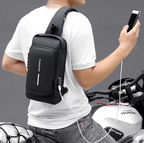 Bolsa de Ombro Antifurto com Carregamento USB - Anti Furto