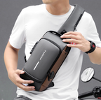 Bolsa de Ombro Antifurto com Carregamento USB - Anti Furto