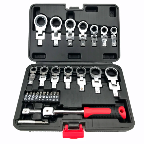 Kit 20 peças Chave Catraca Flex Grip