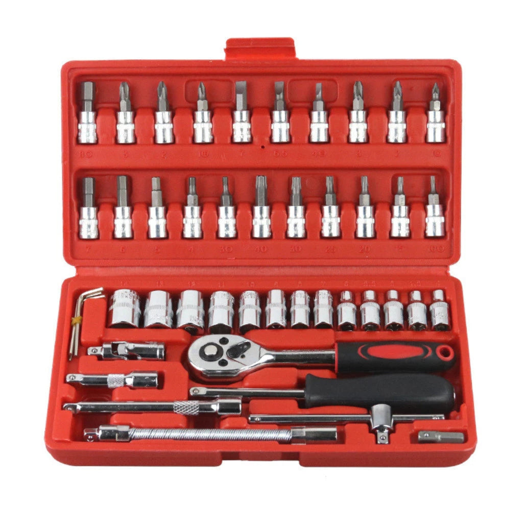 Kit Ferramentas Completo de 46 Peças de Aço com Maleta