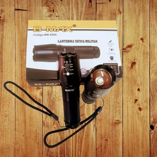 Lanterna Recarregável Tática T900 LED Super Zoom