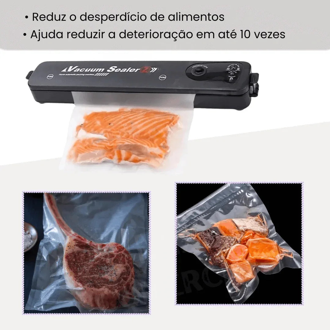 Seladora a Vácuo Automática Portátil - Conserva Alimentos Mais Tempo