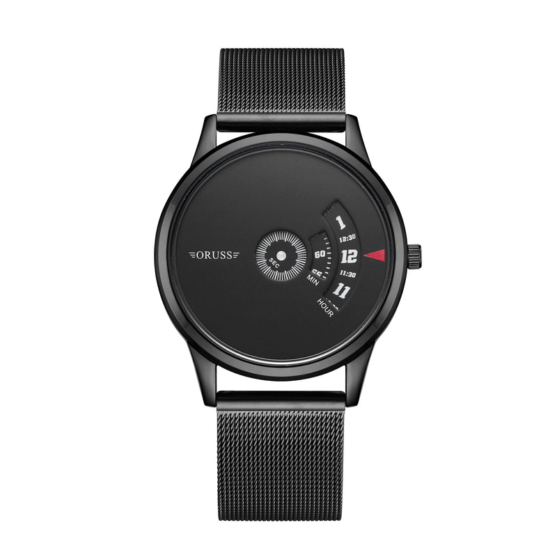 Relógio Dual Time com Pulseira de Malha em Liga