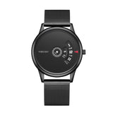 Relógio Dual Time com Pulseira de Malha em Liga
