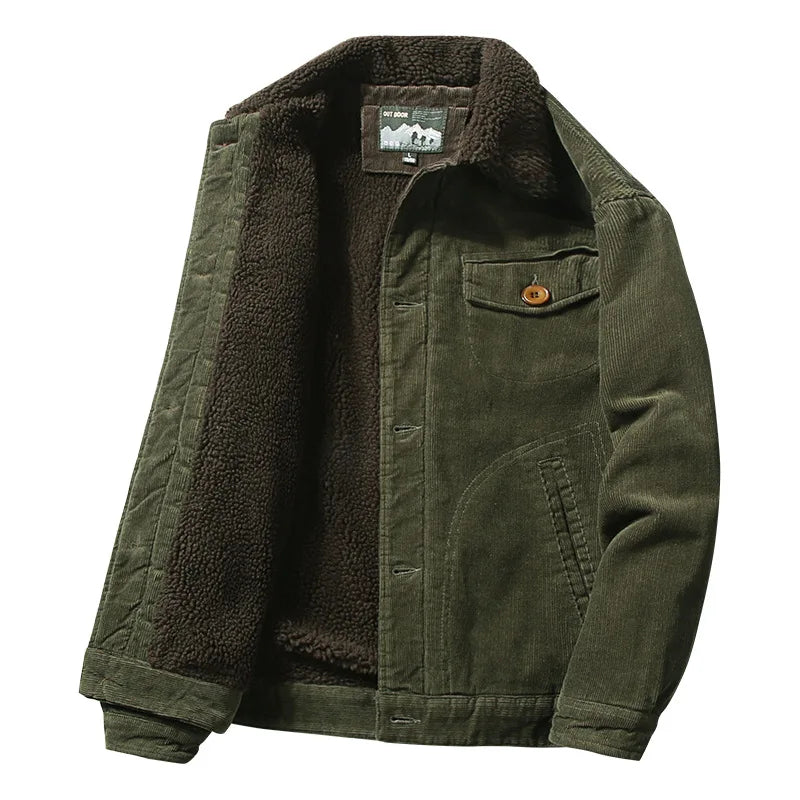 Jaqueta Masculina de Veludo com Interior Forrado
