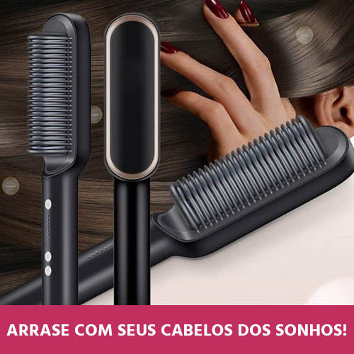 Escova Alisadora e Modeladora Elétrica 5 em 1 Bivolt Profissional