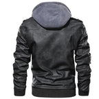Jaqueta de Couro Masculina com Capuz